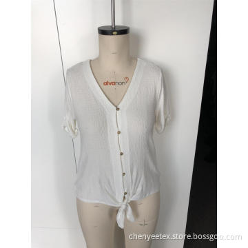 V-neck chiffon lacing blazer
